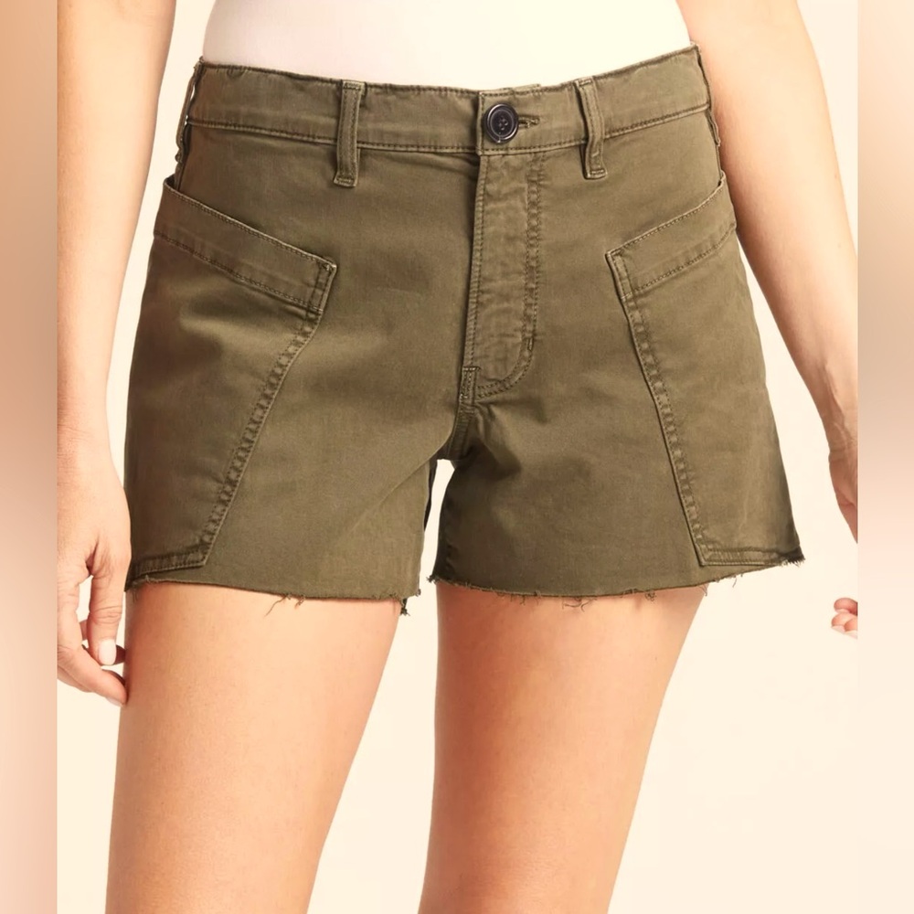 FRAME WASHED FATIGUE HIGH WAIST PATH POCKETS UTILITY SHORTS | SIZE 30